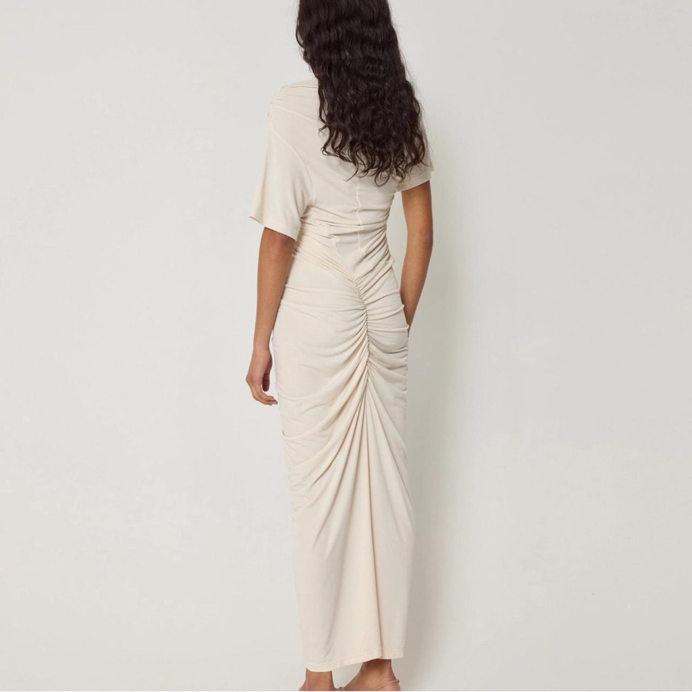 Elegant Cream Asymmetrical Dress